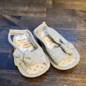 Gray Weeplay Baby Shoes with Bow - Walkers Slip On